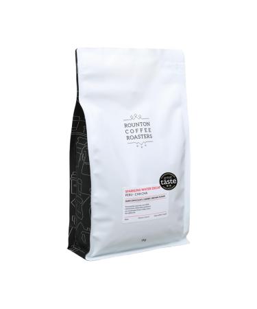 Rounton Coffee Roasters | 1kg DECAF COFFEE BEANS | Chemical Free Sparkling Water Decaffeinated Coffee Beans | Freshly Roasted Decaf Coffee Beans | Caffeine Free Espresso | Specialty Coffee Coffee Beans 1 kg (Pack of 1)