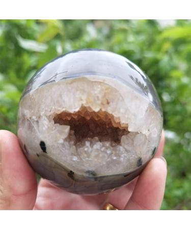 for Top Natural Stones Druzy Agate Crystals geode Home Decoration Agate with druzy Open Sphere crysral Cluster an Amethyst TOMPAR (Size : 60-65mm) - Buy Online on SooperMarket.com