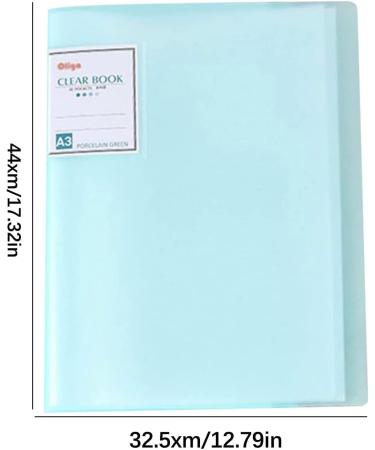 Clear Pocket Diamond Painting Storage Book - A3 Size, 30 Pages, Large Portfolio Folder for Artists - Green - Buy Online on SooperMarket.com