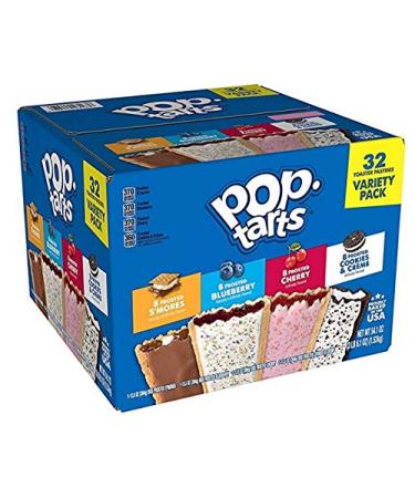 PopTarts Toaster Pastries Variety Pack 32 Pastries Net Wt 54.1 Ounce