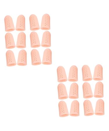 Healvian 12 Pairs /12pcs Finger Sleeves Silicone Finger Protector Toe Cap Silicone Gel High Heel Protectors Costume Accessories Protection Supplies Anti-Friction Toe Cover Tool Finger Cot Skin Colorx2pcs 4.5X2.1 cmx2pcs