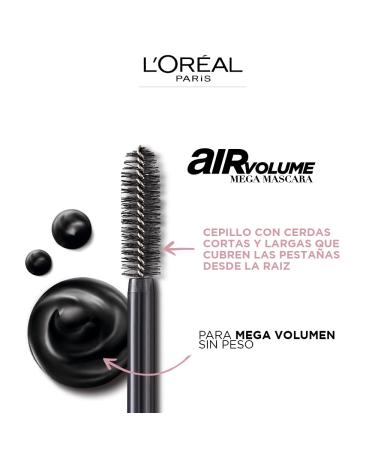 L'Oreal Paris Air Volume Mega Mascara - Lightweight Waterproof Volumizing Mascara - 0.3 Fl Oz - Buy Online on SooperMarket.com