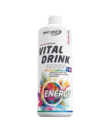 Best Body Nutrition Vital Drink Zerop - Energy with 60 mg of caffeine original beverage concentrate - syrup - sugar -free 1:80 results in 80 liters of finished drink 1000 ml energy 1 l (1 Pack)