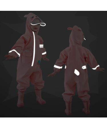 Fewlby Kids Puddle Suit Rain Suit Boys Girls Waterproof Overalls S Size 1-2 Years Pink - Buy Online on SooperMarket.com