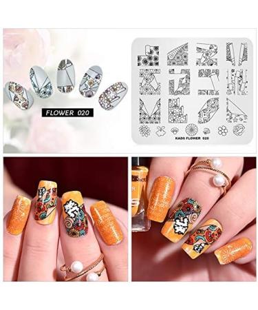 Alexnailart Nail Art Stamping Plate Flowers Geometric Template Image Plate Nail Art Tools (FL020) - Buy Online on SooperMarket.com