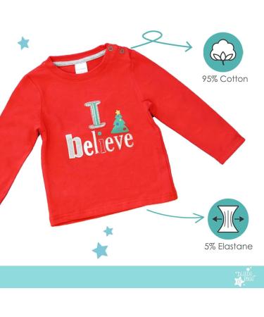 Blade & Rose Christmas Believe Top for Babies & Toddlers | Red | 0-4 Years - Buy Online on SooperMarket.com
