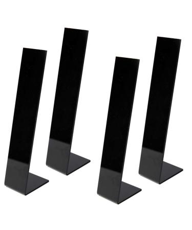 lasenersm 4 Pieces Acrylic Hair Clip Display Stand L-Shaped Hairpin Display Holder Barrette Display Stand Holder Hair Clip Organizer Stand Holder  Black