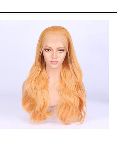 SHIYID wig color Lace Front with Baby Hair Long Body Wave Synthetic Wigs for Women
