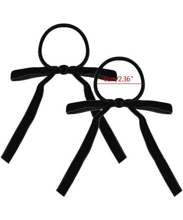 Limtula 2pieces Colorful Ribbon Bowknot Hair Scrunchies Elastic Hair Ropes Ponytail Holder Festival Woman Hair Supplies Black - Buy Online on SooperMarket.com