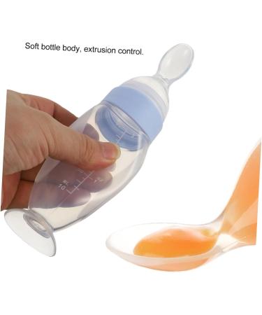 Safigle 3 Pack Silicone Squeeze Muesli Rice Cereal Feeders | Baby Grain Feeder | Durable Feeding Bottles for Infants | 21x5x5cm | Blue - Buy Online on SooperMarket.com