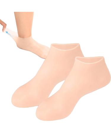 Silicone Moisturizing Socks for Cracked Feet | Slip-Resistant Elastic Foot Care | 2 Pairs Winter Spa Gel Socks for Women - Buy Online on SooperMarket.com