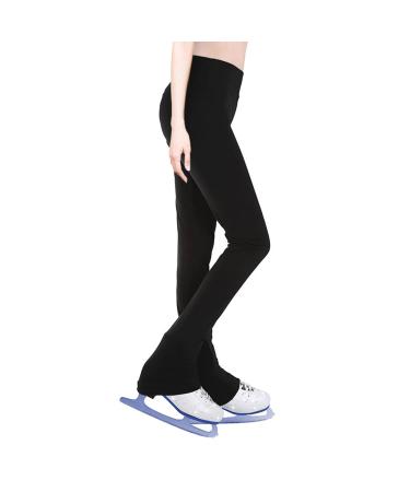 Girls' Dance Pants Black Figure Ice Skating Pants High Waist Soft Stretch Legging for Child Kids Practice Competition Black 4-5T