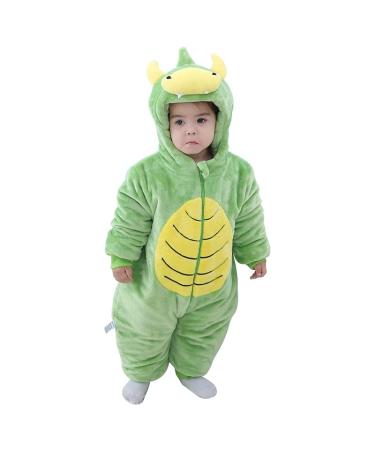COOKY.D Baby Animal Hooded Winter Romper Warm Snowsuit Coat Newborn 3-36 Months Thicken Outfits Outerwear Jumpsuit 12-18 Months Dinosaur