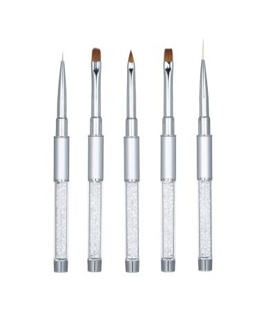Gelpinsel for nail 5-part nail gel brush nail brush set gelnagel brush nail art design pen painting puncture set set white