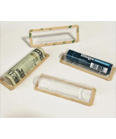 50PCS Money Card Holder Thankgiving Gifts Card Clear Plastic Dome Lip Balm Pouch with Adhesive Tape, DIY Christmas Money Card Chapstick Holder Money Holder Custom Gift Card Holder (50)
