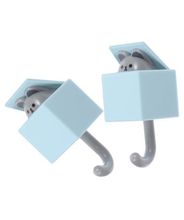 Cabilock 2pcs Punch- Coat Hook Heavy Duty Hangers for Clothes Bedroom Adhesive Hook Child Animal Key