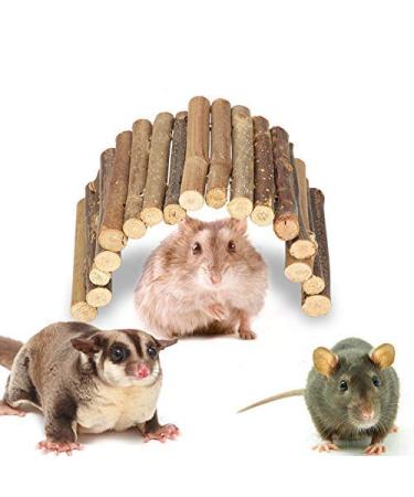 Psopp hamster bridge wooden ladder bridge small animal Weidenbr cke rat hamster ladder bridge bird rodent canary toys for guinea pig chinchilla ferret rabbits (s)