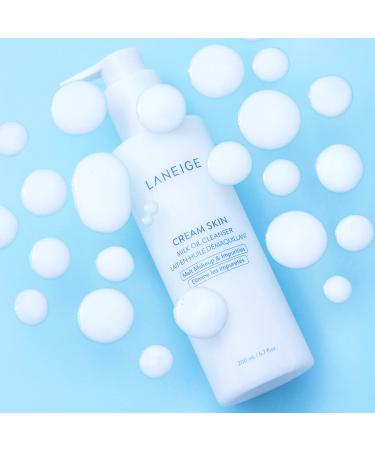 LANEIGE Cream Skin Milk Oil Cleanser - Soothe, Purify, & Melt Away SPF & Makeup - 6.7 fl. oz - Buy Online on SooperMarket.com