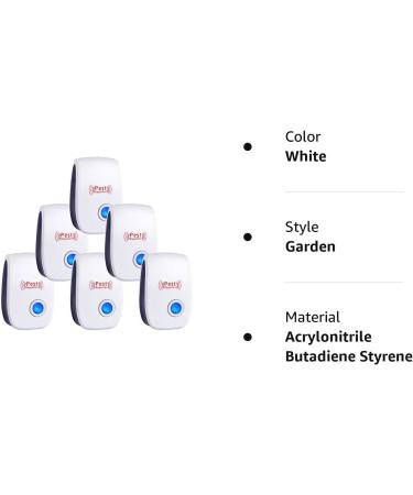 WahooArt Ultrasonic Pest Repeller 6 Pack - Electronic Indoor Plug-In for Insects, Mosquitoes, Mice, Ants, Roaches, Spiders, Bugs, Flies - Non-Toxic Pest Control Solution - Buy Online on SooperMarket.com
