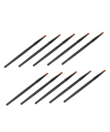 Gogogmee 10pcs Nose Shadow Brush Makeup Concealer Brush Soft Face Blush Brush Eye Makeup Black Wooden Handle