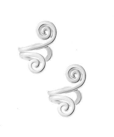Zunis Acupressure Slimming Earrings Non Piercing Acupressure Earrings for Weight Loss Acupressure Slimming Earrings Ear Cuff Clip for Women Men (1Pair Silver)
