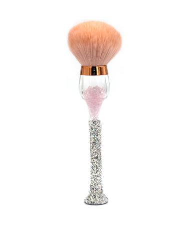Bling Bling Rhinestones Wine Glass Shaped Foundation Makeup Brush with Soft Fiber Bristles and Long Handle for Makeup Application (Silver)
