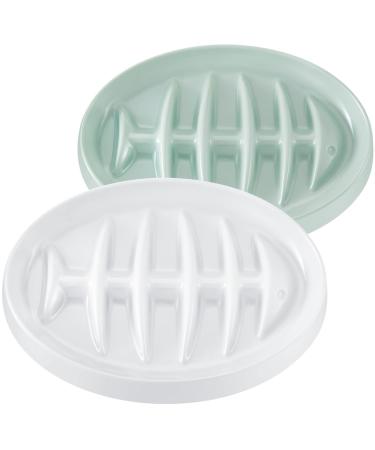 2 Pack Cat Slow Feeder Bowl Slow Feed Cat Dish Fishbone Cat Slow Feeder Small Interactive Puzzle Dog Feeder Dish Anti Gulping Pet Bowl for Cat and Dog Slow Eating to Against Bloat, Indigestion