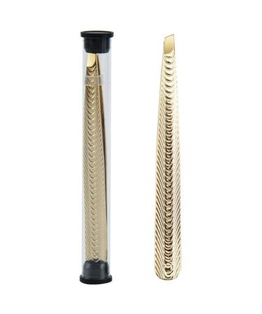 Desikixudy Eyebrow Tools Stainless Steel Plucking Eyebrows Tweezers Tweezer Oblique Brow Clip Eyebrow Shaping Pliers Gold