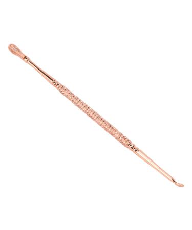 Metal Ear Spoon Stainless Steel Glossy Rounded Ear Spoon Relieve Itching for Beauty Salon(Rose Gold)
