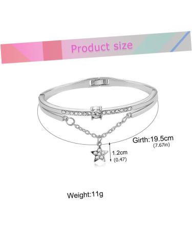 MAGICLULU Star Hand Jewelry Gemstone Bracelets Cuff Bracelet Sun and Moon Bracelet Star Women Bracelet Womens Bracelets Bracelet for Women Crystal Bead Bracelet Pendant Miss Vintage Silver 19.5*1.2cm - Buy Online on SooperMarket.com
