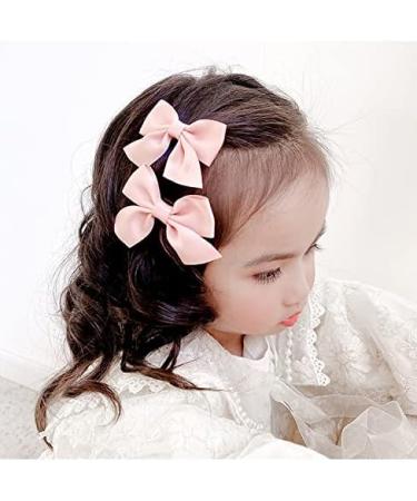 Girls Pink Bow Hair Clips - Set of 2 Cute Barrettes for Little Girls | Hair Accessories - Buy Online on SooperMarket.com