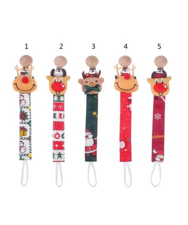 TIAN-K Christmas Elk Pacifier Chain | Cotton Teething Toy for Newborns | International Shipping - Buy Online on SooperMarket.com