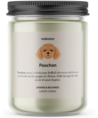 Poochon Gift Candle - 220g Soy Wax with Vanilla Jasmine & Almond - Dog Lover Candles - Buy Online on SooperMarket.com