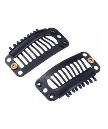 20Pcs Stainless Steel Snap Comb Wig Clips Black U Shape Metal Snap Clips Hairpiece Clip For Hair Extensions Diy