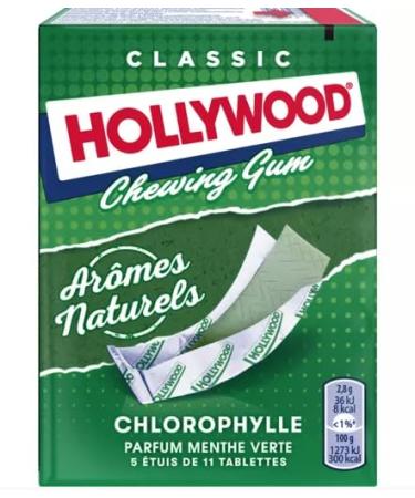 Hollywood mint chewing gum x55 tablettes 155g - Pack of 3