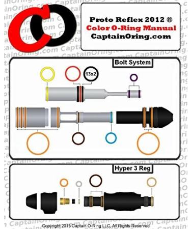 Captain O-Ring Proto Reflex 3X Oring Rebuild Kit - Color Coded for Easy Maintenance - Buy Online on SooperMarket.com