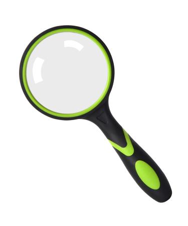Doryum 8X Magnifying Glass Handheld Reading Magnifier 75 MM Thickened Shatterproof Magnifying Lens with Non-Slip Soft Handle for Reading Small Prints Hobby Observation Inspection
