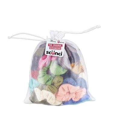 Scunci by Conair The Original Super Comfy Waffle Knit Scrunchie, Assorted Scrunchies 36 Count 36 Count Waffle Knit 36 Count