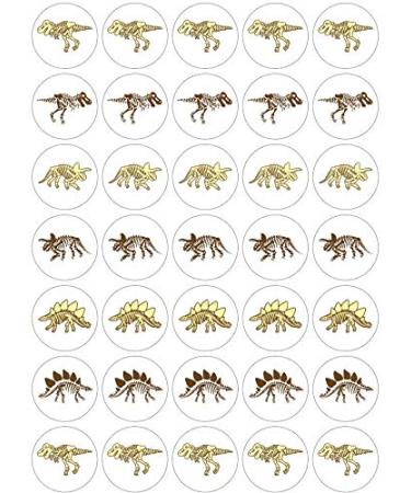 35 x Pre Cut Dinosaur Bones Cake Cupcake Toppers/Decorations Edible Wafer Paper