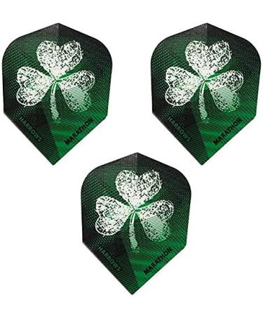Harrows Marathon Ireland Fighting Irish Flag Clover 75 Micron Patriot Strong Standard Dart Flights (3 Sets - 9 Flights)