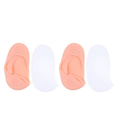 4 pairs silicone feet bale bladder socks spa socks holding foot socks moisturizing footstocks foot protection socks with open toes moisturizer pebble gel L 19.5x9.5x1.5 cm 2