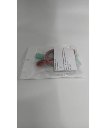 Buy BPA-Free Baby Biting Toys - 2 Pack Silicone Teething Rings for Kids Gum Massage - Bright Green & Caramel - Buy Online on SooperMarket.com