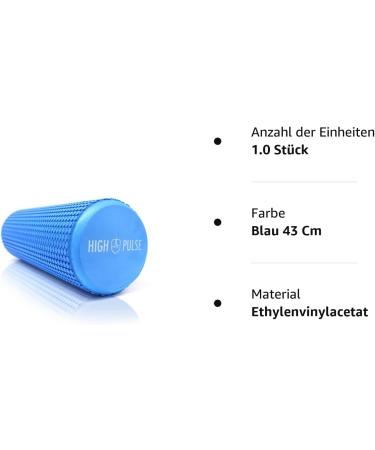 High Pulse Fascia Roll - Pilates Foam Roller with Fitness Band & Free Poster | 43 cm - Ideal for Muscle Strength & Fascia Massage - Buy Online on SooperMarket.com
