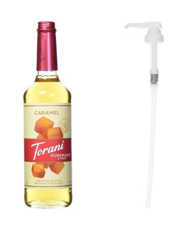 Torani Puremade Caramel Flavour Syrup 750ml and Torani Flavored Flavour Syrup Pump for 750ml