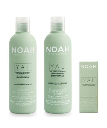 NOAH Yal Hyaluronic Acid Hair Care Set - Moisturizing Shampoo Conditioner & Serum | Cruelty-Free & Fortifying | 8.5 fl.oz Each + 20ml Hair Serum - Buy Online on SooperMarket.com