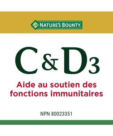 Nature's Bounty Vitamin C and D3 Pills Supplement An Antioxidant for the Maintenance of Good Health 100 Softgels - Buy Online on SooperMarket.com