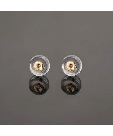 14K Gold Silicone Earring Backs - Hypoallergenic & Secure Replacement for Studs - Comfortable & Safe - Buy Online on SooperMarket.com