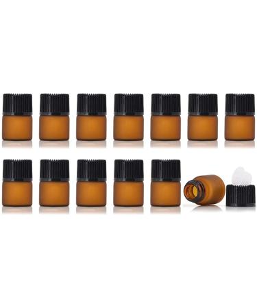 Enslz 50 Empty Amber Glass Bottles for Essential Oils - Refillable Brown 1ml | Perfect for DIY and Craft Projects - Buy Online on SooperMarket.com