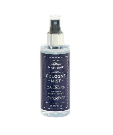 San Francisco Soap Company MAN BAR Cologne Mist Silver Sage and Bergamot - Long Lasting - Created with the Man in Mind - 6 fl oz