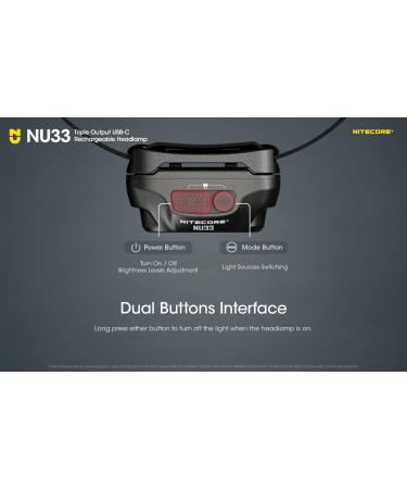 Nitecore NU33 Rechargeable Headlamp 700 Lumen USB-C with Red Light and Reading Lights | Includes Lumen Cable Organizer - Buy Online on SooperMarket.com